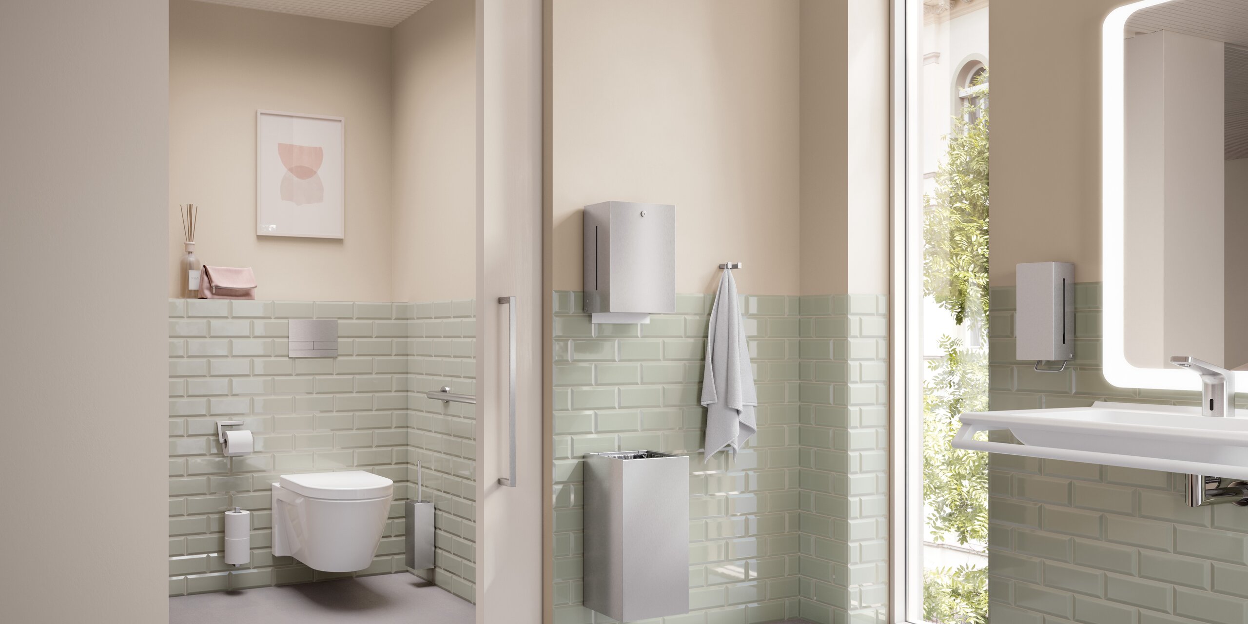 Salle de bains avec coin lavabo et WC